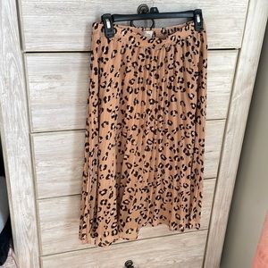 Animal print midi skirt